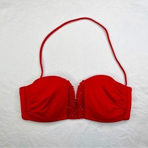 LA PERLA red jeweled two-piece glimmerin bikini